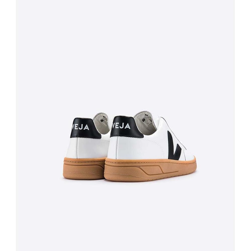 Αθλητικά Παπούτσια γυναικεια Veja V-12 LEATHER White/Black/Beige | GR 670LIS